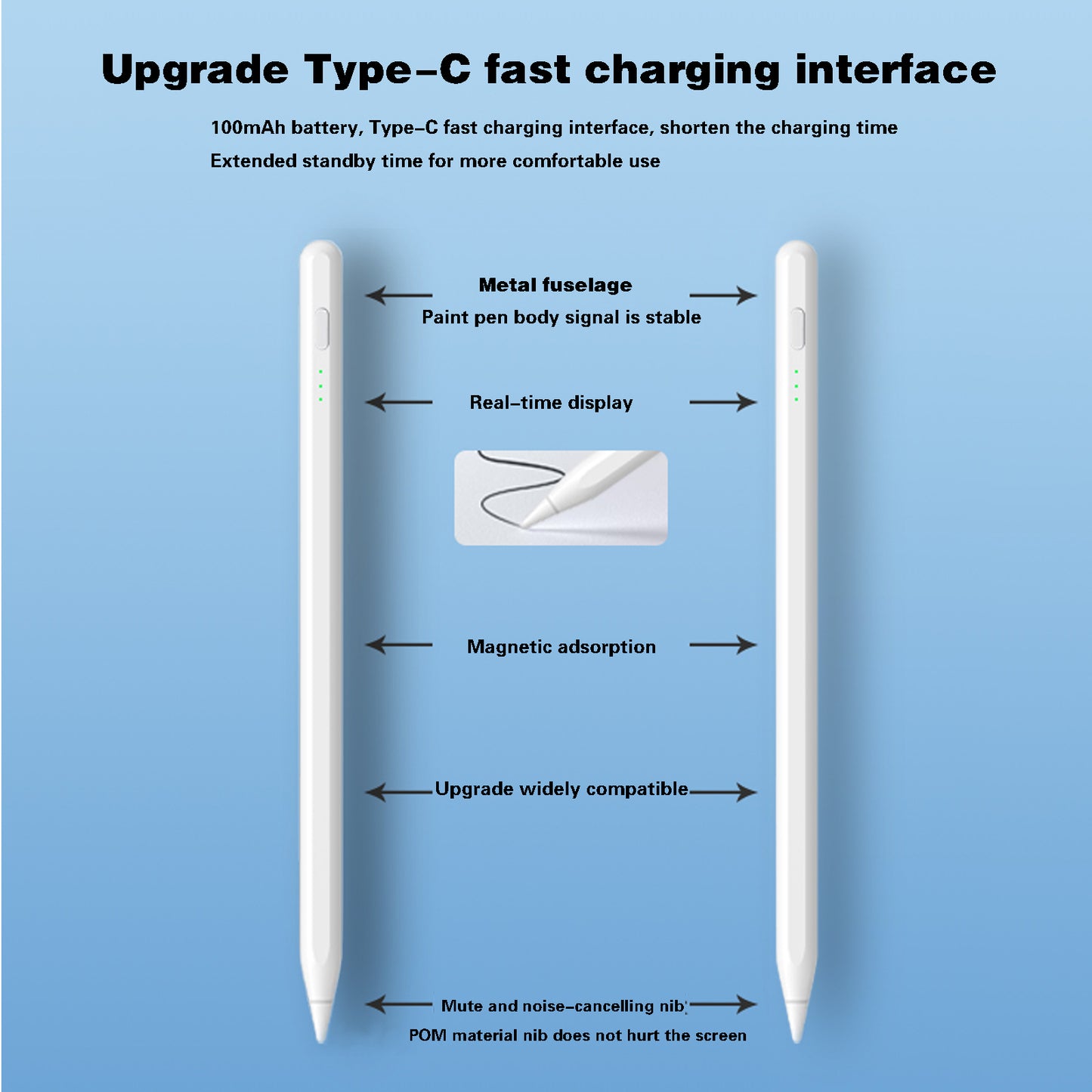 Universal + power display active capacitor pen TY03